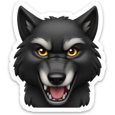 black angry wolf sticker