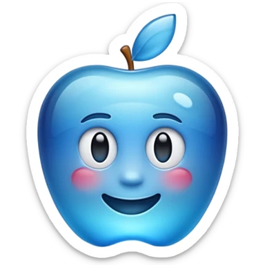 Make a standard set of emoji (all) in the style of glass from Apple, volumetric with a 3D effect and a transparency effect, and a small one with a blue gradient or light blue sticker