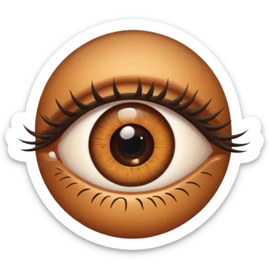 Braunes Auge mit Wimpern extensions  sticker