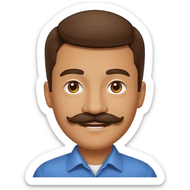 Mustache on a normal smile sticker