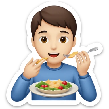 Pretending to eat  sticker