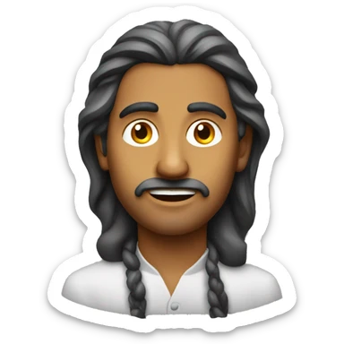 raja rao writer with long hair 3d emoji sticker
