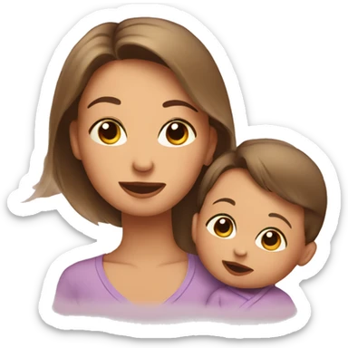 Baby with mom sticker