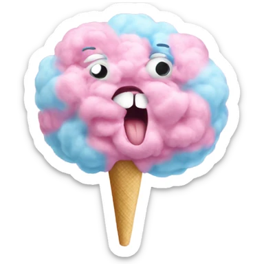 Cotton candy screaming sticker