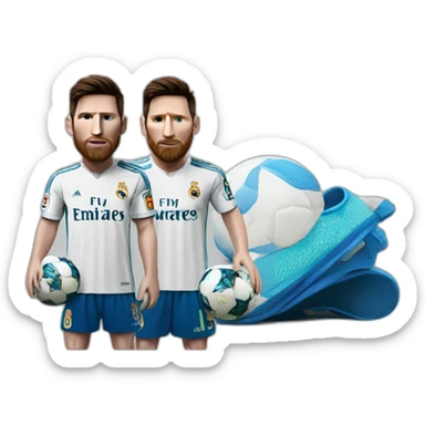 Messi con la camiseta del real madrid sticker
