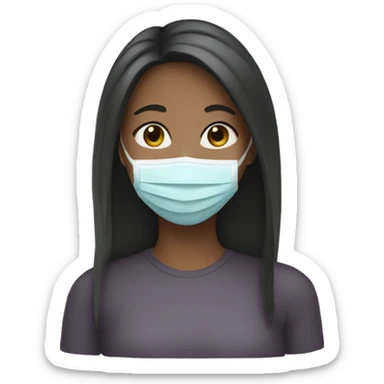 girl with a facemask sticker
