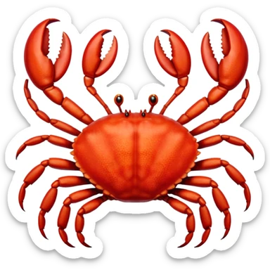 A live crab with only eight legs and two pincers sticker