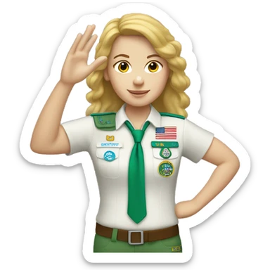 white girl scout salute sticker