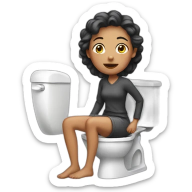 Woman sitting on the toilet sticker
