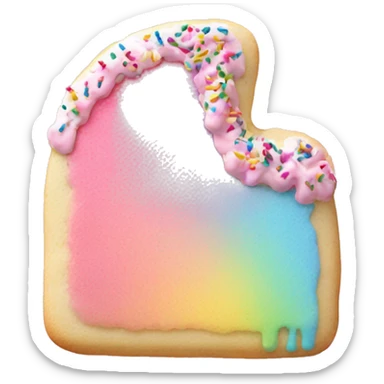 A sugar cookie with pink frosting and rainbow sprinkles  sticker