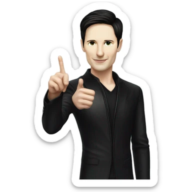 Pavel Durov points his finger sticker