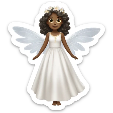 A girl dressing like white fairy sticker
