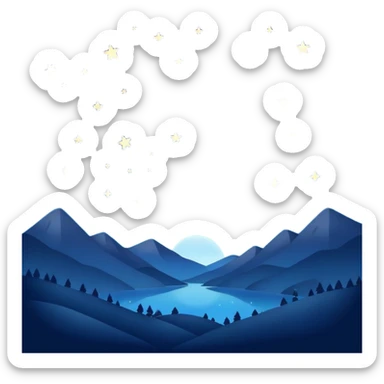 peaceful night sky with stars sticker