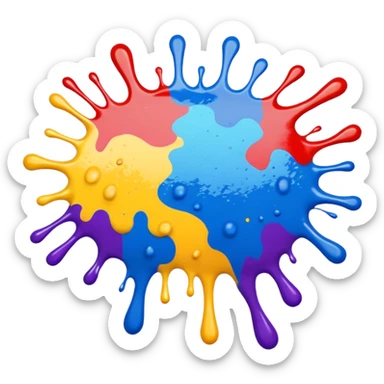 Make a painting which is splattered paint sticker