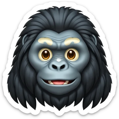 long haired gorilla sticker