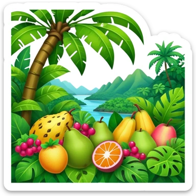 tropical jungle fruit landscape sticker