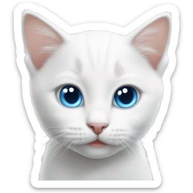 white kitten with blue eyes sticker