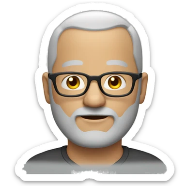 fat bald man grey beard glasses sticker