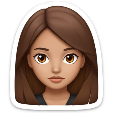 Girl with brown hair straight and baddie Latina sticker