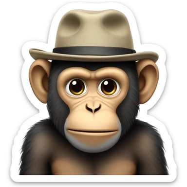 sad monkey with hat sticker