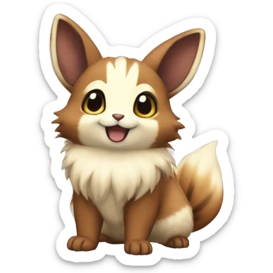 Furret Eevee Rocruff sticker