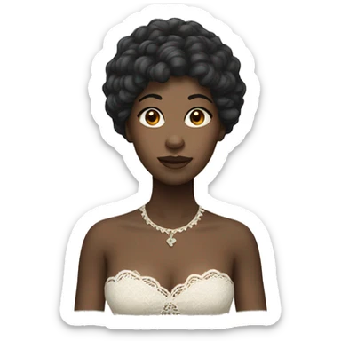 Black woman with wig lace showing sticker