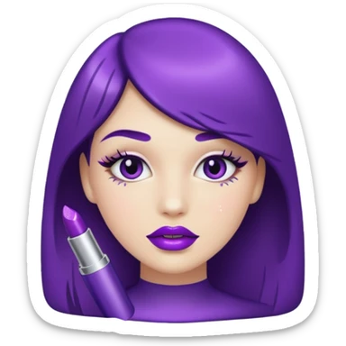 glitter purple lipstick sticker