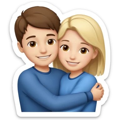 Un garçon et une fille en position calin sticker