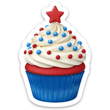 4th of july cupcake flag sticker