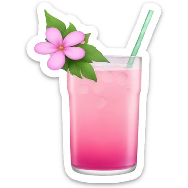 Pink Cocktail with flowers  sticker