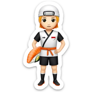 Fußballer, der Sushi isst  sticker