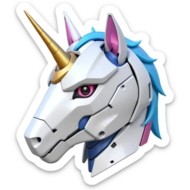 Gundam RX-0 Unicorn robot head, dynamic pose sticker
