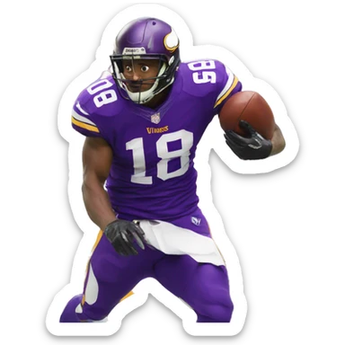 Mn Vikings #18 dropping a pass sticker