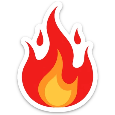 bright red flames, fire with intense red color sticker