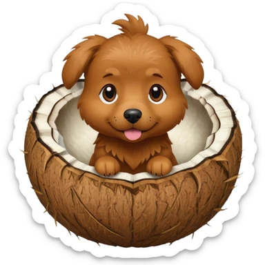 dog in a coconut sticker