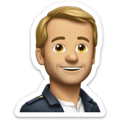 Macron buvant une bière sticker