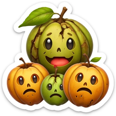 small pile of rotten fruits sticker
