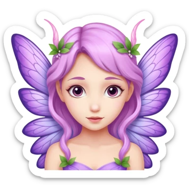 Lilac and pink fairy with wings sticker