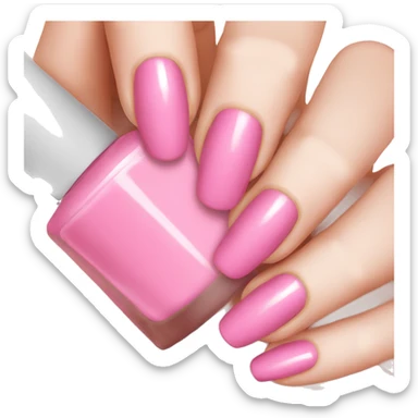 Pink nail polish sticker