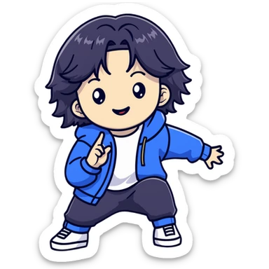 Hyunjin from Stray Kids, dancer with long hair sticker