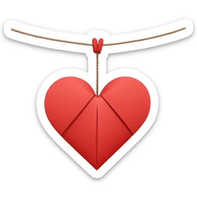  string paper heart  sticker