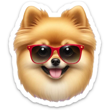 Cute Pomeranian with sunglasses  sticker