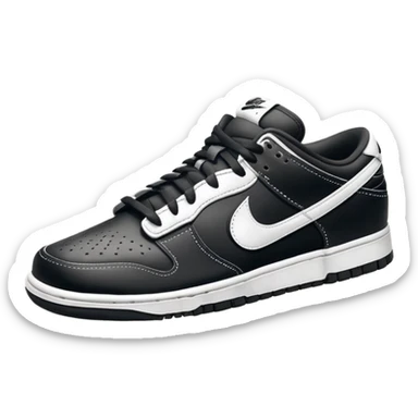 I want you to draw a black Nike Dunk Low with the Nike logo facing right

 sticker
