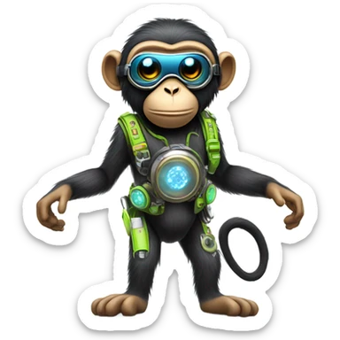 Techno monkey sticker