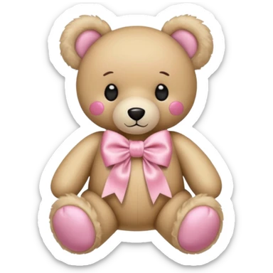 pink bow + teddy bear sticker