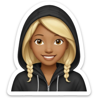 Hooded blonde black woman sticker