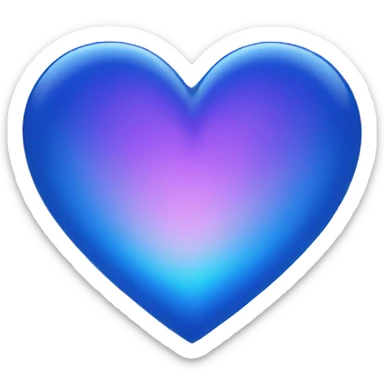 blue shiny heart sticker