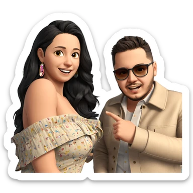 smiling couple at ferris wheel sticker