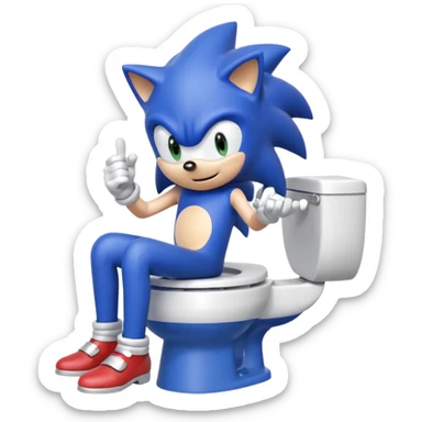 Sonic on toilet sticker
