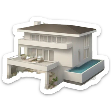 modern villa sticker
